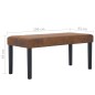 Sitzbank 106 cm Braun Wildleder-Optik Sitzbank 106 cm Braun Wildleder-Optik
