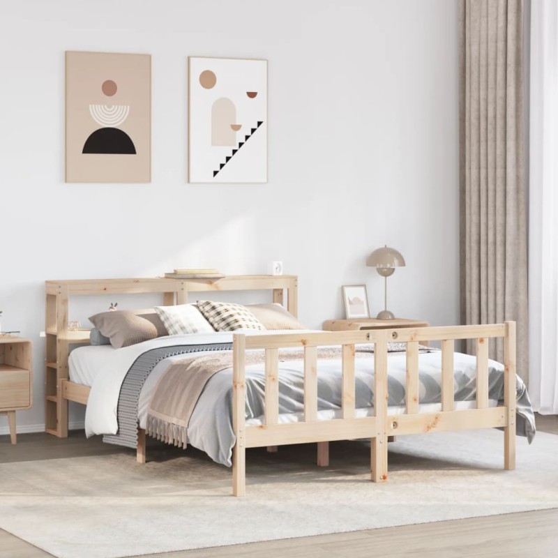 vidaXL Massivholzbett ohne Matratze 135x190 cm Kiefernholz vidaXL Massivholzbett ohne Matratze 135x190 cm Kiefernholz