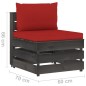 5-tlg. Garten-Lounge-Set mit Kissen Grau Imprägniertes Holz 5-tlg. Garten-Lounge-Set mit Kissen Grau Imprägniertes Holz