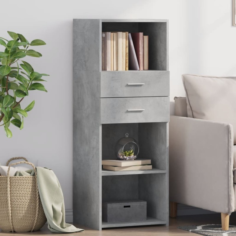 vidaXL Highboard Betongrau 45x42,5x124 cm Holzwerkstoff vidaXL Highboard Betongrau 45x42,5x124 cm Holzwerkstoff