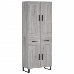 Highboard Grau Sonoma 69,5x34x180 cm Holzwerkstoff