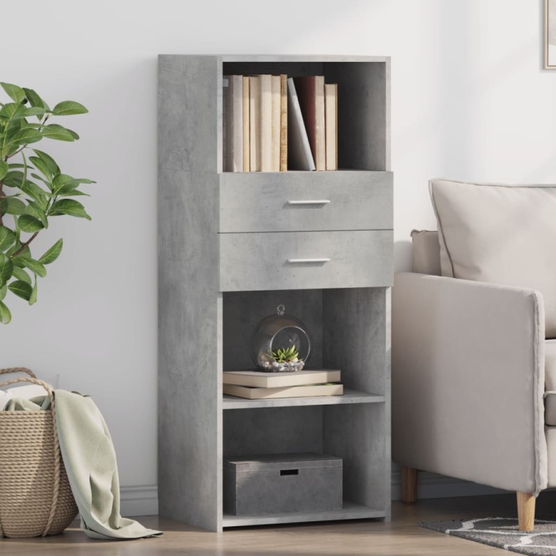 vidaXL Highboard Betongrau 50x42,5x124 cm Holzwerkstoff vidaXL Highboard Betongrau 50x42,5x124 cm Holzwerkstoff
