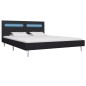 Bettgestell mit LED Schwarz Stoff 160 x 200 cm Bettgestell mit LED Schwarz Stoff 160 x 200 cm