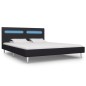 Bettgestell mit LED Schwarz Stoff 160 x 200 cm Bettgestell mit LED Schwarz Stoff 160 x 200 cm