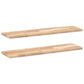 vidaXL Schweberegale 2 Stk. 100x20x2 cm Massivholz Akazie Unbehandelt