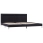 Bettgestell mit LED Schwarz Stoff 160 x 200 cm Bettgestell mit LED Schwarz Stoff 160 x 200 cm