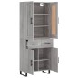 Highboard Grau Sonoma 69,5x34x180 cm Holzwerkstoff Highboard Grau Sonoma 69,5x34x180 cm Holzwerkstoff