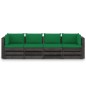 vidaXL 4-Sitzer Outdoor-Sofa mit Kissen Grau Imprägniertes Holz vidaXL 4-Sitzer Outdoor-Sofa mit Kissen Grau Imprägniertes Holz
