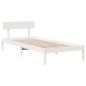 vidaXL Massivholzbett ohne Matratze Weiß 75x190 cm Kiefernholz vidaXL Massivholzbett ohne Matratze Weiß 75x190 cm Kiefernholz