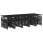 vidaXL 15-tlg. Garten-Essgruppe mit Kissen Schwarz Poly Rattan vidaXL 15-tlg. Garten-Essgruppe mit Kissen Schwarz Poly Rattan