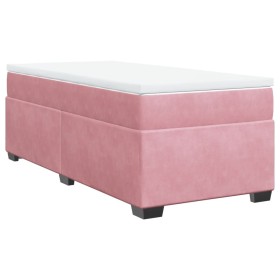 vidaXL Boxspringbett mit Matratze Rosa 100x200 cm Samt