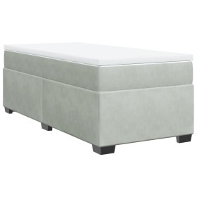 vidaXL Boxspringbett mit Matratze Hellgrau 100x200 cm Samt