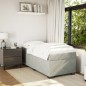 vidaXL Boxspringbett mit Matratze Hellgrau 100x200 cm Samt vidaXL Boxspringbett mit Matratze Hellgrau 100x200 cm Samt
