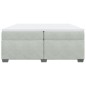 vidaXL Boxspringbett mit Matratze Hellgrau 200x200 cm Samt vidaXL Boxspringbett mit Matratze Hellgrau 200x200 cm Samt