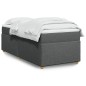 vidaXL Boxspringbett mit Matratze Dunkelgrau 100x200 cm Stoff vidaXL Boxspringbett mit Matratze Dunkelgrau 100x200 cm Stoff