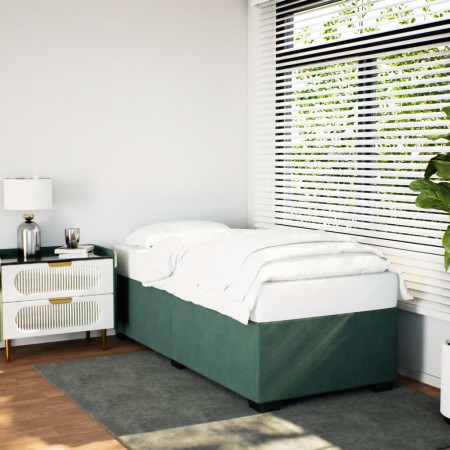 vidaXL Bettgestell Dunkelgrün 90x190 cm Samt