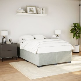 vidaXL Bettgestell Hellgrau 140x190 cm Samt