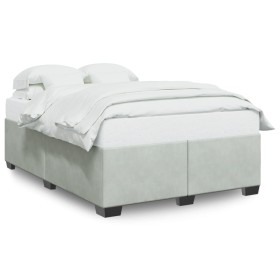 vidaXL Bettgestell Hellgrau 140x190 cm Samt