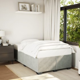 vidaXL Bettgestell Hellgrau 120x190 cm Samt