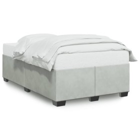 vidaXL Bettgestell Hellgrau 120x190 cm Samt