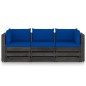 vidaXL 3-Sitzer Outdoor-Sofa mit Kissen Grau Imprägniertes Kiefernholz vidaXL 3-Sitzer Outdoor-Sofa mit Kissen Grau Imprägniertes Kiefernholz