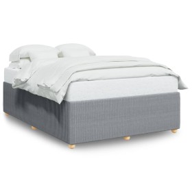 vidaXL Bettgestell ohne Matratze Hellgrau 140x190 cm Stoff