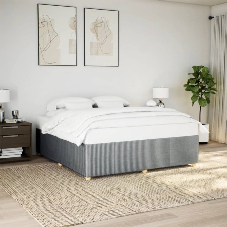 vidaXL Bettgestell ohne Matratze Hellgrau 180x200 cm Stoff