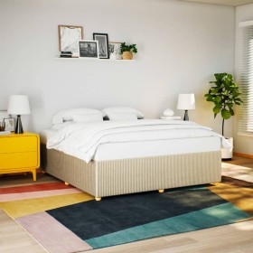 vidaXL Bettgestell ohne Matratze Creme 180x200 cm Stoff