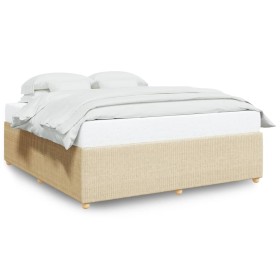 vidaXL Bettgestell ohne Matratze Creme 180x200 cm Stoff