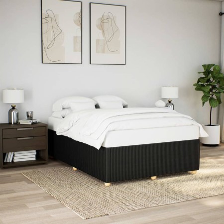vidaXL Bettgestell ohne Matratze Schwarz 140x190 cm Stoff
