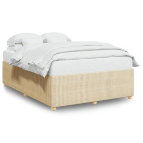 vidaXL Bettgestell ohne Matratze Creme 160x200 cm Stoff