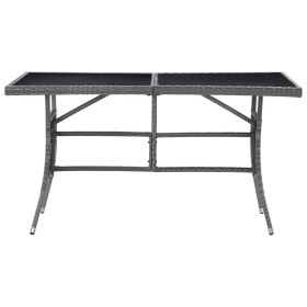 vidaXL Gartentisch Grau 140 x 80 x 74 cm Poly Rattan