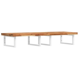 vidaXL Waschbeckenregal Wandmontage Stahl und Akazienholz