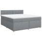 vidaXL Boxspringbett mit Matratze Hellgrau 180x200 cm Stoff vidaXL Boxspringbett mit Matratze Hellgrau 180x200 cm Stoff