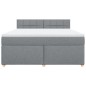 vidaXL Boxspringbett mit Matratze Hellgrau 180x200 cm Stoff vidaXL Boxspringbett mit Matratze Hellgrau 180x200 cm Stoff