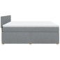 vidaXL Boxspringbett mit Matratze Hellgrau 180x200 cm Stoff vidaXL Boxspringbett mit Matratze Hellgrau 180x200 cm Stoff