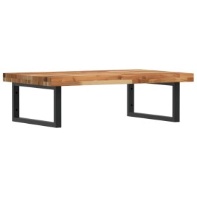 vidaXL Waschbeckenregal Wandmontage Stahl und Akazienholz