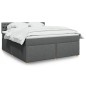vidaXL Boxspringbett mit Matratze Dunkelgrau 180x200 cm Stoff vidaXL Boxspringbett mit Matratze Dunkelgrau 180x200 cm Stoff