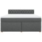 vidaXL Boxspringbett mit Matratze Dunkelgrau 180x200 cm Stoff vidaXL Boxspringbett mit Matratze Dunkelgrau 180x200 cm Stoff