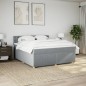 vidaXL Boxspringbett mit Matratze Hellgrau 180x200 cm Stoff vidaXL Boxspringbett mit Matratze Hellgrau 180x200 cm Stoff