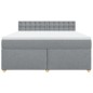 vidaXL Boxspringbett mit Matratze Hellgrau 180x200 cm Stoff vidaXL Boxspringbett mit Matratze Hellgrau 180x200 cm Stoff
