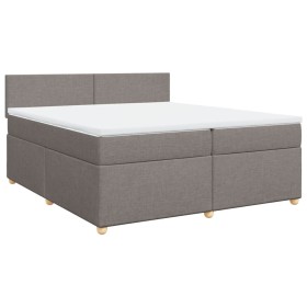vidaXL Boxspringbett mit Matratze Taupe 200x200 cm Stoff