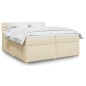 vidaXL Boxspringbett mit Matratze Creme 200x200 cm Stoff vidaXL Boxspringbett mit Matratze Creme 200x200 cm Stoff
