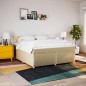 vidaXL Boxspringbett mit Matratze Creme 200x200 cm Stoff vidaXL Boxspringbett mit Matratze Creme 200x200 cm Stoff