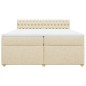 vidaXL Boxspringbett mit Matratze Creme 200x200 cm Stoff vidaXL Boxspringbett mit Matratze Creme 200x200 cm Stoff