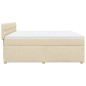 vidaXL Boxspringbett mit Matratze Creme 200x200 cm Stoff vidaXL Boxspringbett mit Matratze Creme 200x200 cm Stoff