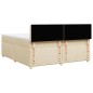 vidaXL Boxspringbett mit Matratze Creme 200x200 cm Stoff vidaXL Boxspringbett mit Matratze Creme 200x200 cm Stoff