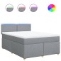 vidaXL Boxspringbett mit Matratze Hellgrau 140x190 cm Stoff vidaXL Boxspringbett mit Matratze Hellgrau 140x190 cm Stoff