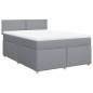 vidaXL Boxspringbett mit Matratze Hellgrau 140x190 cm Stoff vidaXL Boxspringbett mit Matratze Hellgrau 140x190 cm Stoff