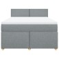 vidaXL Boxspringbett mit Matratze Hellgrau 140x190 cm Stoff vidaXL Boxspringbett mit Matratze Hellgrau 140x190 cm Stoff